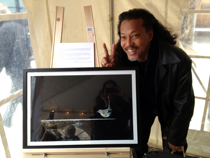 Miguel at the showing of his winning photo