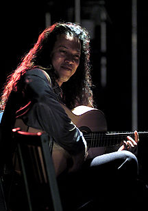 Performing on stage in Singapore in 2002